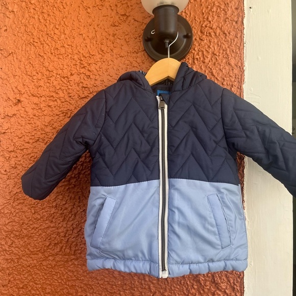 Perry Ellis Boy Quilted Jacket Coat 12 Months Blue Puffer Winter Jacket - Picture 1 of 8